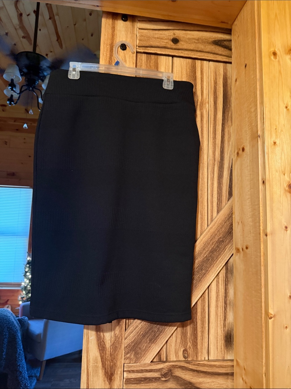 Soho Apparel Black Ponte Knit Pencil Skirt